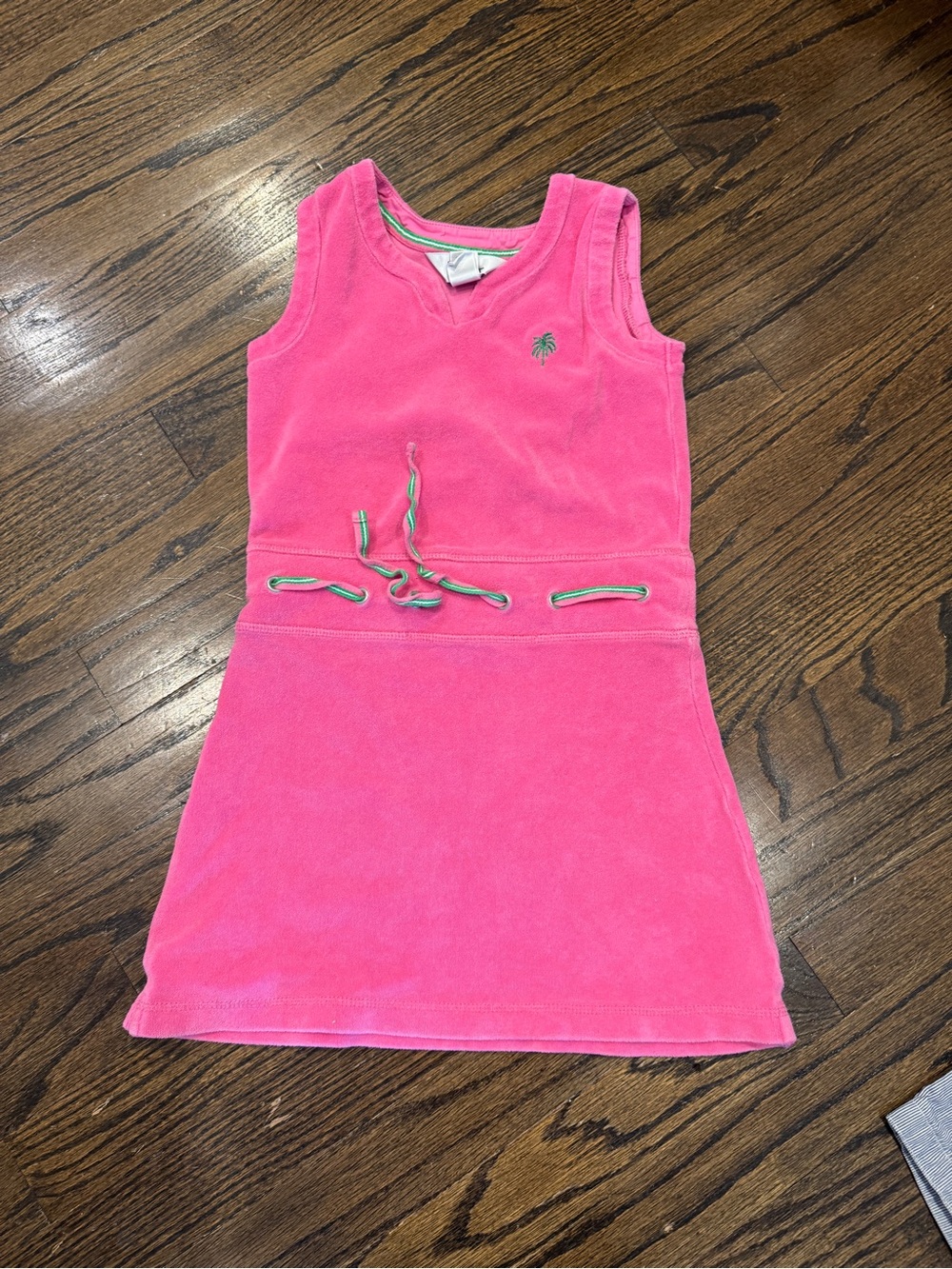 Lilly Pulitzer Pink Sleeveless Kids Dress with Palm Embroidery Terry Size 5